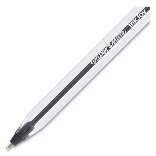 Image of Paper Mate® Inkjoy 50st Ballpoint Pen, Stick, Medium 1 Mm, Black Ink, Clear Barrel, Dozen