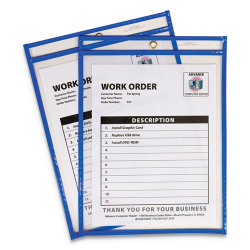 Image of C-Line® Stitched Shop Ticket Holders, Top Load, Super Heavy, Clear, 9" X 12" Inserts, 15/box