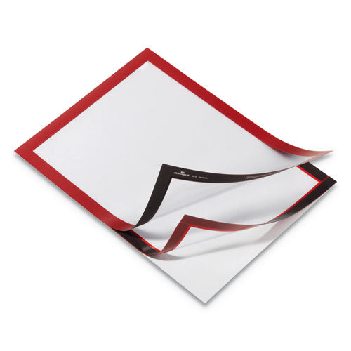 Image of Durable® DURAFRAME Sign Holder, 8.5 x 11, Red Frame, 2/Pack