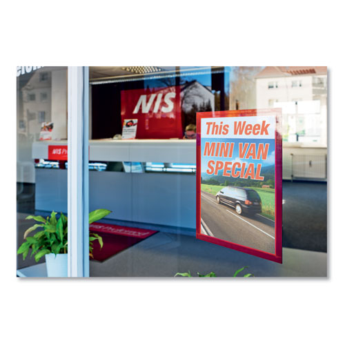 Image of Durable® DURAFRAME Sign Holder, 8.5 x 11, Red Frame, 2/Pack