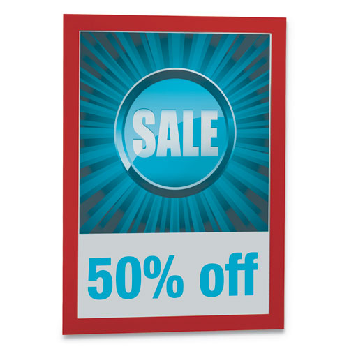 Image of Durable® DURAFRAME Sign Holder, 8.5 x 11, Red Frame, 2/Pack
