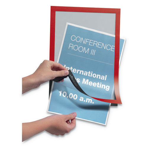 Image of Durable® DURAFRAME Sign Holder, 8.5 x 11, Red Frame, 2/Pack