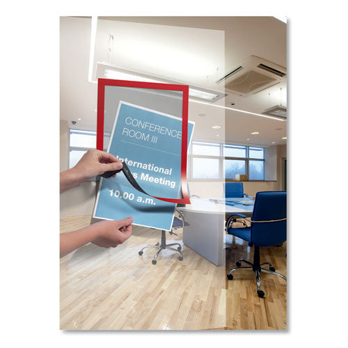 Image of Durable® DURAFRAME Sign Holder, 8.5 x 11, Red Frame, 2/Pack