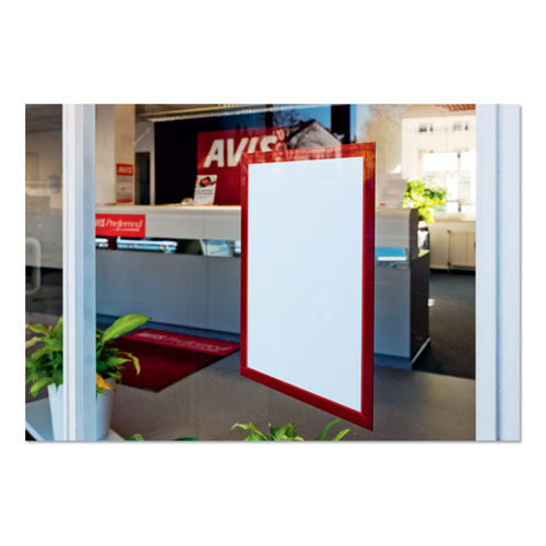 Image of Durable® DURAFRAME Sign Holder, 8.5 x 11, Red Frame, 2/Pack