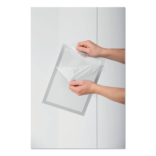 Image of Durable® DURAFRAME Sign Holder, 8.5 x 11, Silver Frame, 2/Pack