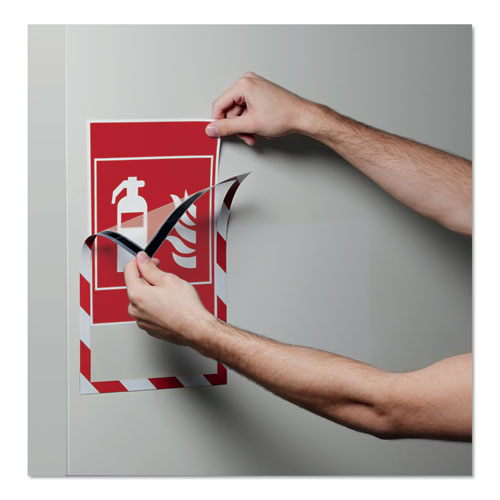 Image of Durable® DURAFRAME Security Magnetic Sign Holder, 8.5 x 11, Red/White Frame, 2/Pack