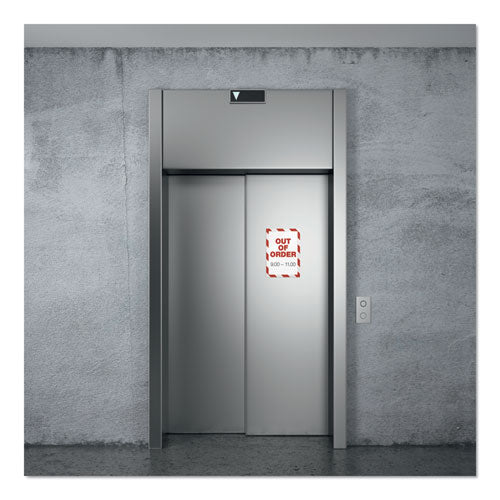 Image of Durable® DURAFRAME Security Magnetic Sign Holder, 8.5 x 11, Red/White Frame, 2/Pack