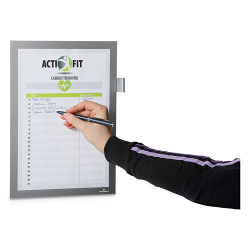 Image of Durable® DURAFRAME Note Sign Holder, 8.5 x 11, Silver Frame