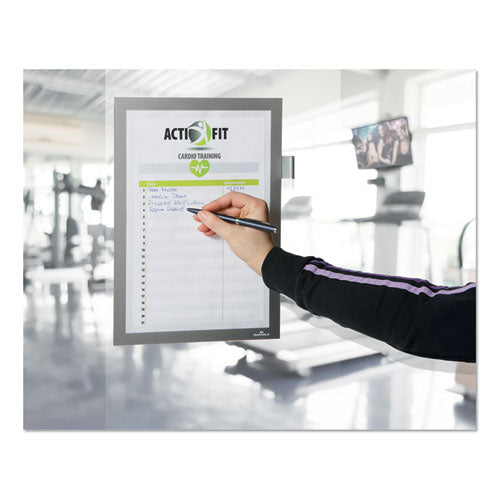 Image of Durable® DURAFRAME Note Sign Holder, 8.5 x 11, Silver Frame
