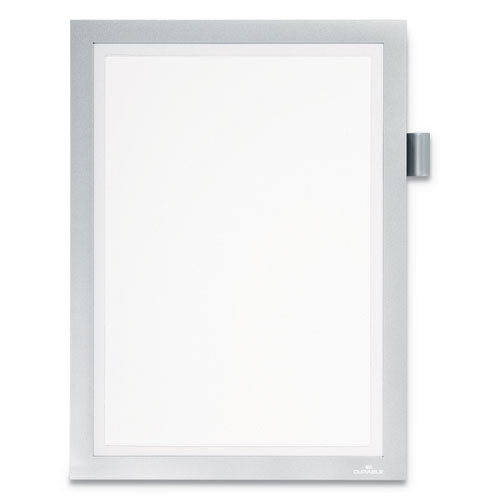 Image of Durable® DURAFRAME Note Sign Holder, 8.5 x 11, Silver Frame