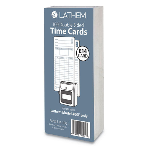 Image of Lathem® Time Time Clock Cards For Lathem Time 400e, Two Sides, 3 X 7, 100/pack