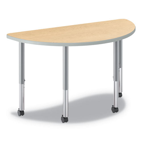 Image of HON® Build Half Round Shape Table Top, 60w X 30d, Natural Maple
