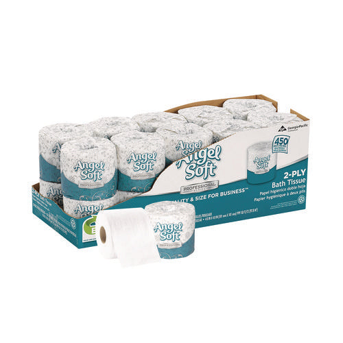 Image of Georgia Pacific® Professional Angel Soft Ps Premium Bathroom Tissue, Septic Safe, 2-Ply, White, 450 Sheets/roll, 20 Rolls/carton