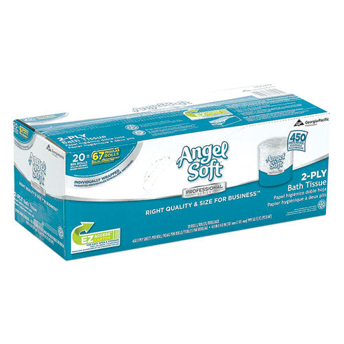Image of Georgia Pacific® Professional Angel Soft Ps Premium Bathroom Tissue, Septic Safe, 2-Ply, White, 450 Sheets/roll, 20 Rolls/carton
