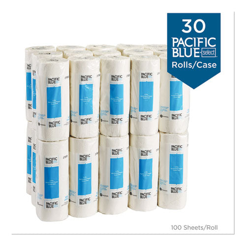 Image of Georgia Pacific® Professional Pacific Blue Select Two-Ply Perforated Paper Kitchen Roll Towels, 2-Ply, 11 x 8.8, White, 100/Roll, 30 Rolls/Carton