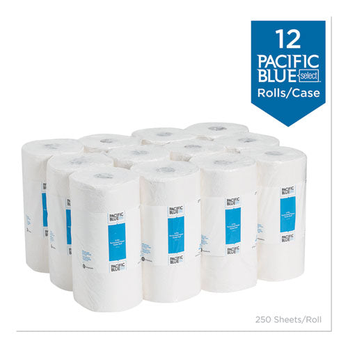 Image of Georgia Pacific® Professional Pacific Blue Select Two-Ply Perforated Paper Kitchen Roll Towels, 2-Ply, 11 x 8.8, White, 250/Roll, 12 Rolls/Carton