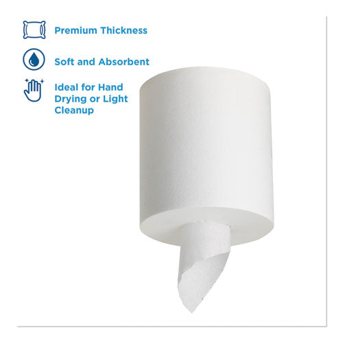 Image of Georgia Pacific® Professional SofPull Center-Pull Perforated Paper Towels, 1-Ply, 7.8 x 15, White, 320/Roll, 6 Rolls/Carton