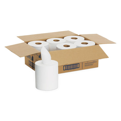 Image of Georgia Pacific® Professional SofPull Center-Pull Perforated Paper Towels, 1-Ply, 7.8 x 15, White, 320/Roll, 6 Rolls/Carton