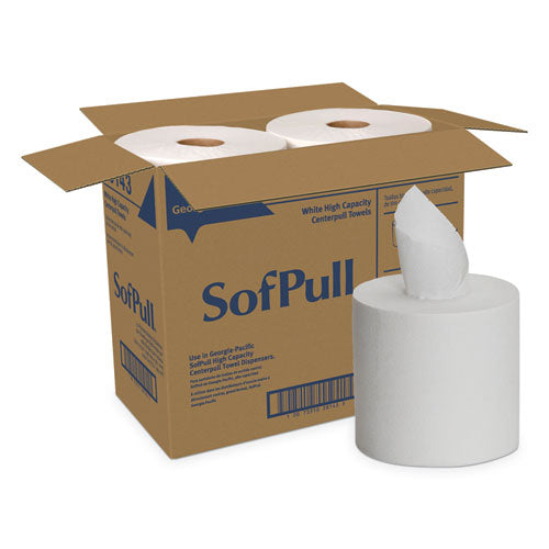 Image of Georgia Pacific® Professional SofPull Perforated Paper Towel, 1-Ply, 7.8 x 15, White, 560/Roll, 4 Rolls/Carton