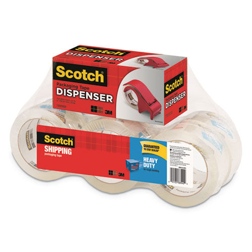 Image of Scotch® 3850 Heavy-Duty Packaging Tape With Dp300 Dispenser, 3" Core, 1.88" X 54.6 Yds, Clear, 6/pack