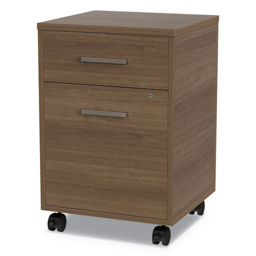 Image of Linea Italia® Urban Mobile File Pedestal, Left Or Right, 2-Drawers: Box/file, Legal/a4, Natural Walnut, 16" X 15.25" X 23.75"