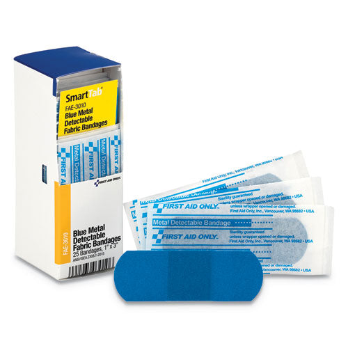 Image of First Aid Only Refill For Smartcompliance General Cabinet, Blue Metal Detectable Bandages,1 X 3, 25/box