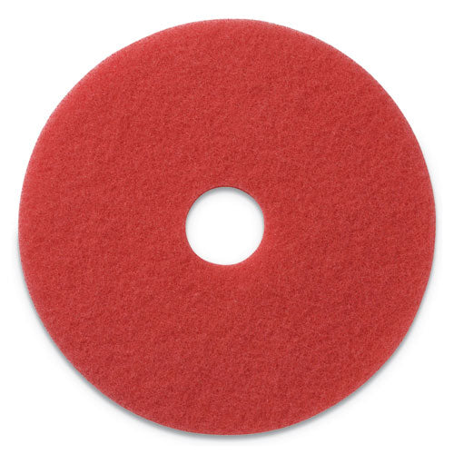 Image of Americo® Buffing Pads, 17" Diameter, Red, 5/Carton