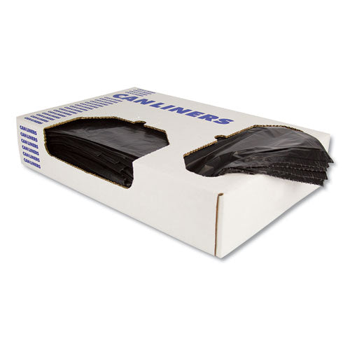 Image of Heritage Linear Low-Density Can Liners, 10 gal, 0.55 mil, 24" x 23", Black, Flat Pack, 500/Carton