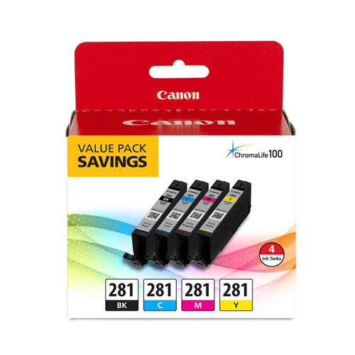 Image of Canon® 2091c005 (cli-281) Ink, Black/cyan/magenta/yellow