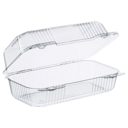 Image of Dart® StayLock Clear Hinged Lid Containers, 5.4 x 9 x 3.5, Clear, Plastic, 250/Carton