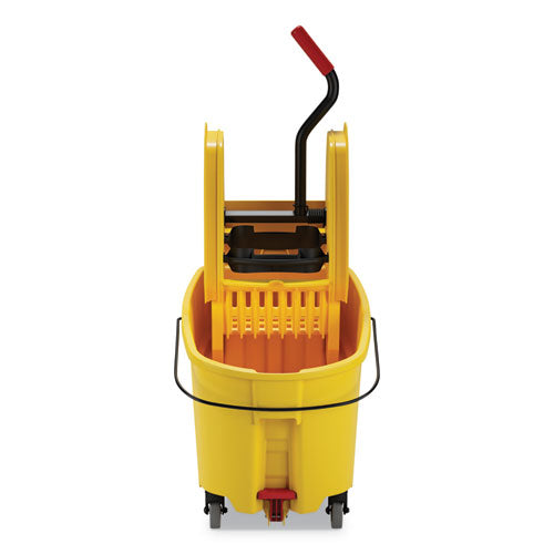 Image of Rubbermaid® Commercial Wavebrake 2.0 Bucket/wringer Combos, Down-Press, 44 Qt, Plastic, Yellow