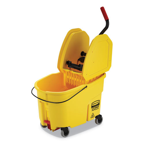 Image of Rubbermaid® Commercial Wavebrake 2.0 Bucket/wringer Combos, Down-Press, 44 Qt, Plastic, Yellow