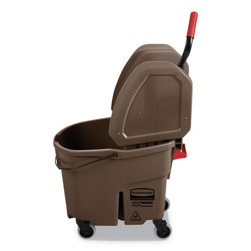 Image of Rubbermaid® Commercial Wavebrake 2.0 Bucket/wringer Combos, Down-Press, 35 Qt, Plastic, Brown