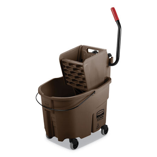 Image of Rubbermaid® Commercial Wavebrake 2.0 Bucket/wringer Combos, Side-Press, 35 Qt, Plastic, Brown