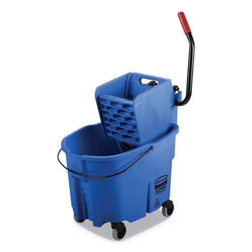 Image of Rubbermaid® Commercial Wavebrake 2.0 Bucket/wringer Combos, Side-Press, 35 Qt, Plastic, Blue