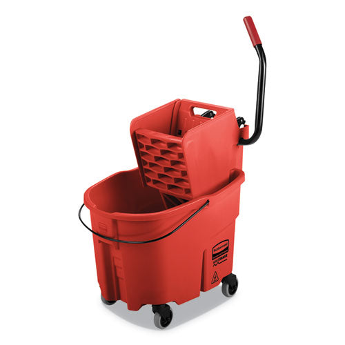Image of Rubbermaid® Commercial Wavebrake 2.0 Bucket/wringer Combos, Side-Press, 35 Qt, Plastic, Red