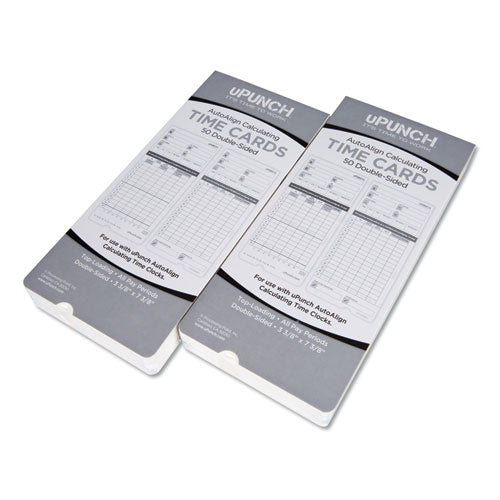 Image of uPunch Time Clock Cards For Upunch Hn2000/hn4000/hn4600, Two Sides, 7.5 X 3.5, 100/pack