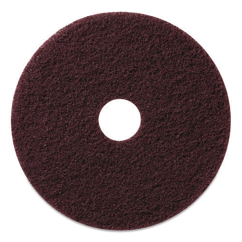 Image of Americo® Stripping Pads, 20" Diameter, Burgundy, 5/Carton