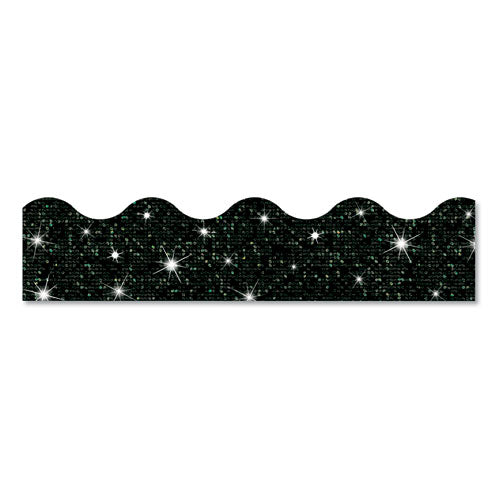 Image of TREND® Sparkle Terrific Trimmers, Sparkles, 2.75" x 32 ft, Black Sparkle, 12/Set