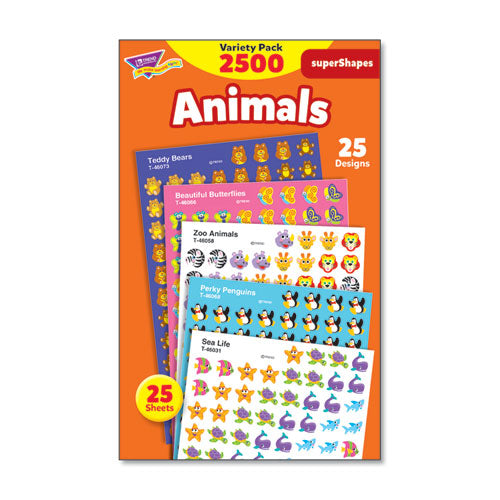 Image of TREND® Superspots And Supershapes Sticker Packs, Animal Antics, Assorted Colors, 2,500 Stickers