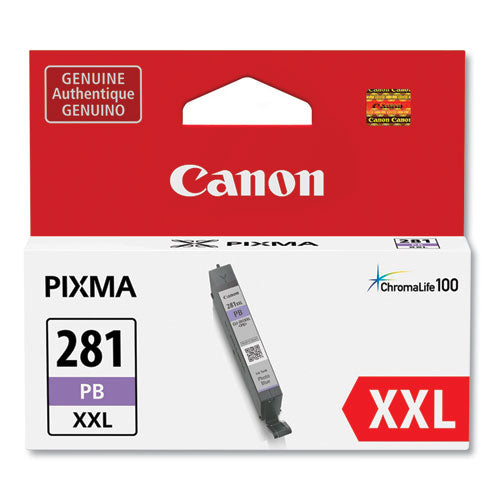 Image of Canon® 1984C001 (CLI-281XXL) ChromaLife100 Ink, Photo Blue