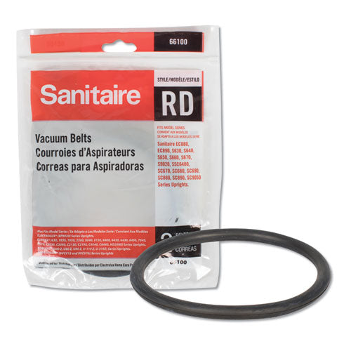 Image of Sanitaire® Replacement Belt For Upright Vacuum Cleaner, Rd Style, 2/pack