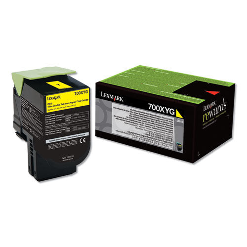 Image of Lexmark 70c0xyg Return Program Extra High-Yield Toner, 4,000 Page-Yield, Yellow, Taa Compliant