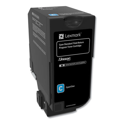 Image of Lexmark 74c1sc0 Return Program Unison Toner, 7,000 Page-Yield, Cyan