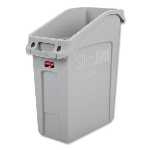 Image of Rubbermaid® Commercial Slim Jim Under-Counter Container, 13 Gal, Polyethylene, Gray