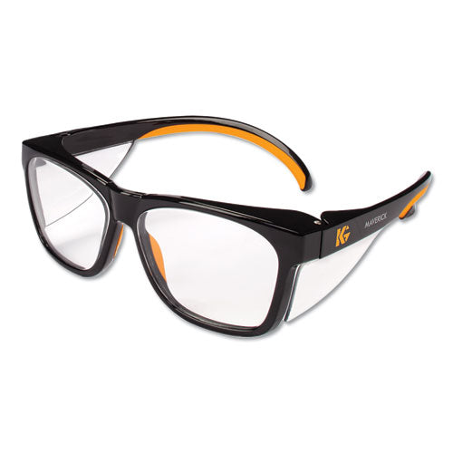 Image of KleenGuard Maverick Safety Glasses, Black/Orange, Polycarbonate Frame, 12/Box