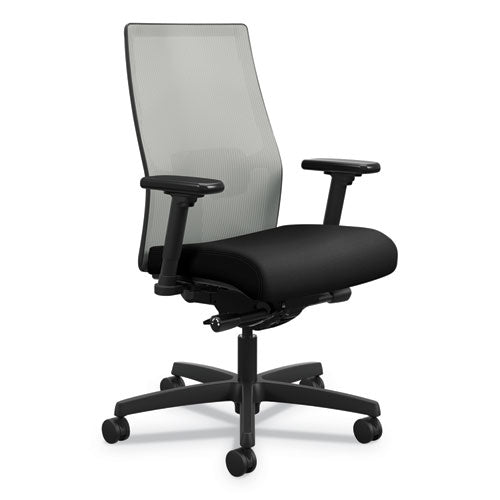 Image of HON® Ignition 2.0 4-Way Stretch Mid-Back Mesh Task Chair, Adjustable Lumbar Support, Black Seat, Fog Back, Black Base