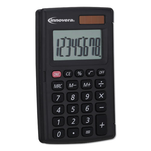 Image of Innovera® 15921 Pocket Calculator with Hard Shell Flip Cover, 8-Digit LCD