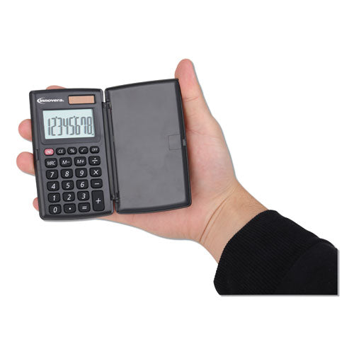 Image of Innovera® 15921 Pocket Calculator with Hard Shell Flip Cover, 8-Digit LCD