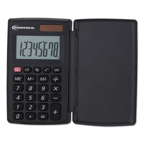 Image of Innovera® 15921 Pocket Calculator with Hard Shell Flip Cover, 8-Digit LCD
